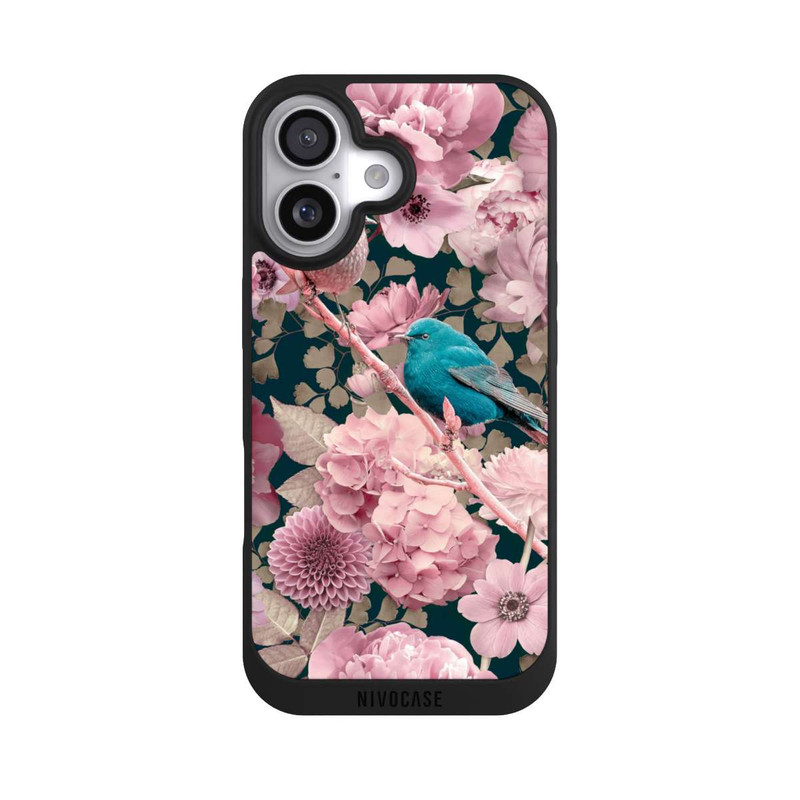 iPhone 17 NIVOpure Spatzen im rosa Blumenmuster