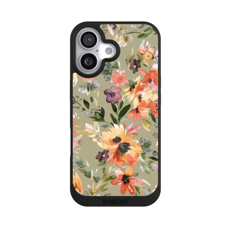 iPhone 17 NIVOpure Painterly Tropical Flowers Sage Green