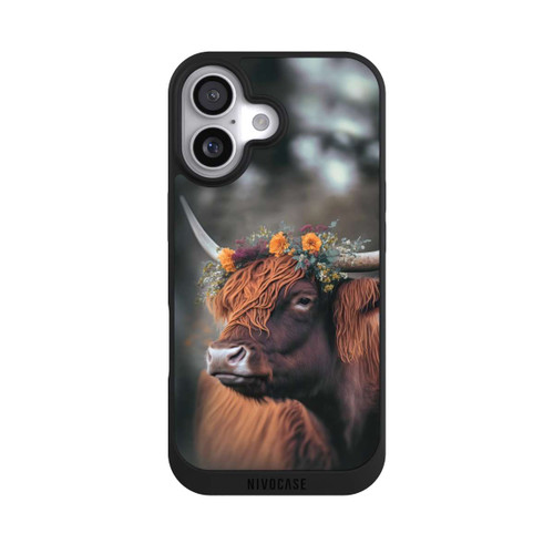 Apple iPhone 17 NIVOpure Vache des Highlands avec des fleurs avec IA