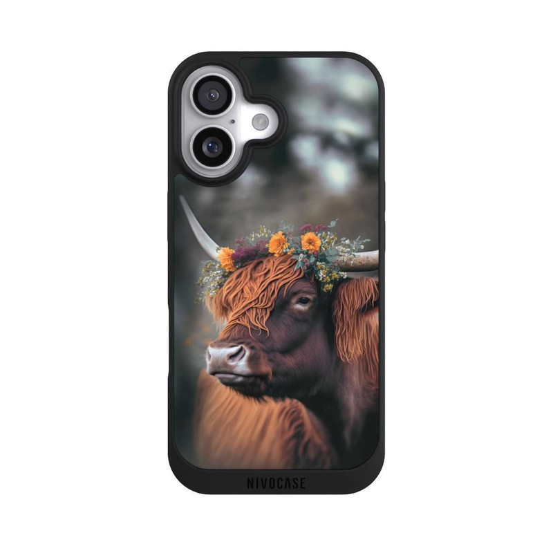 iPhone 17 NIVOpure Highland Cow With Flowers with AI