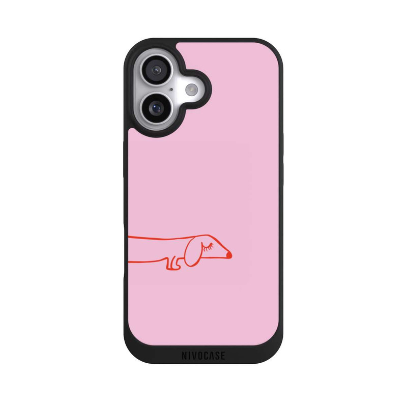 iPhone 17 NIVOpure Dachshund Illustration Pink