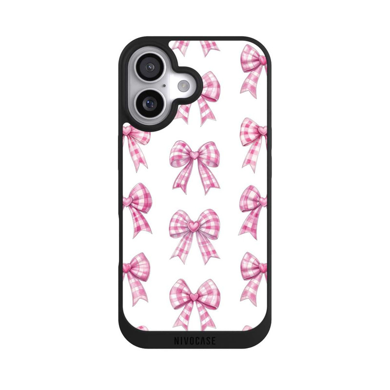 iPhone 17 NIVOpure Pink Gingham Hearts and Bows