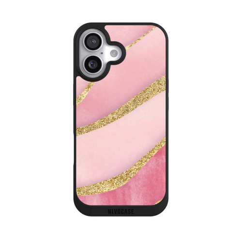 Apple iPhone 17 NIVOpure Pink Marble Goldprint Stripes