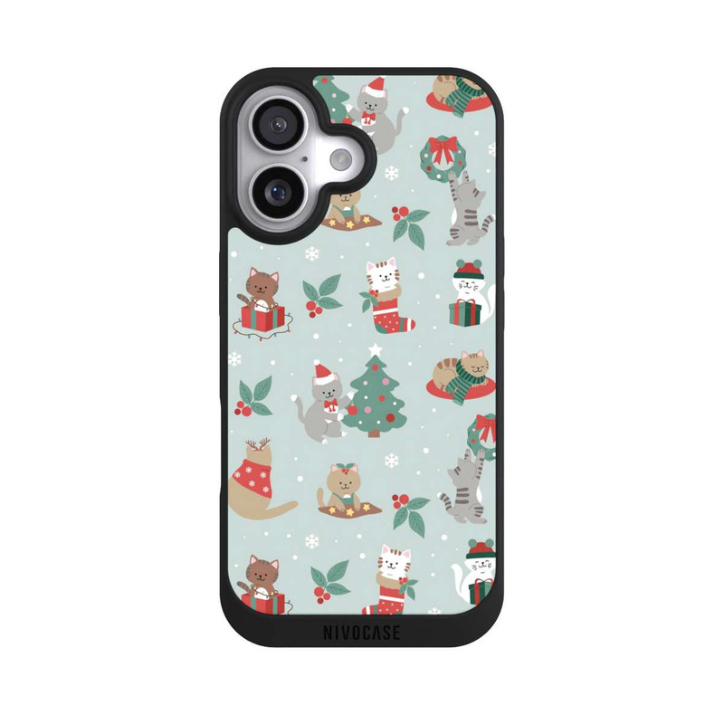 iPhone 17 NIVOpure festliche Katzen im Winterwunderland