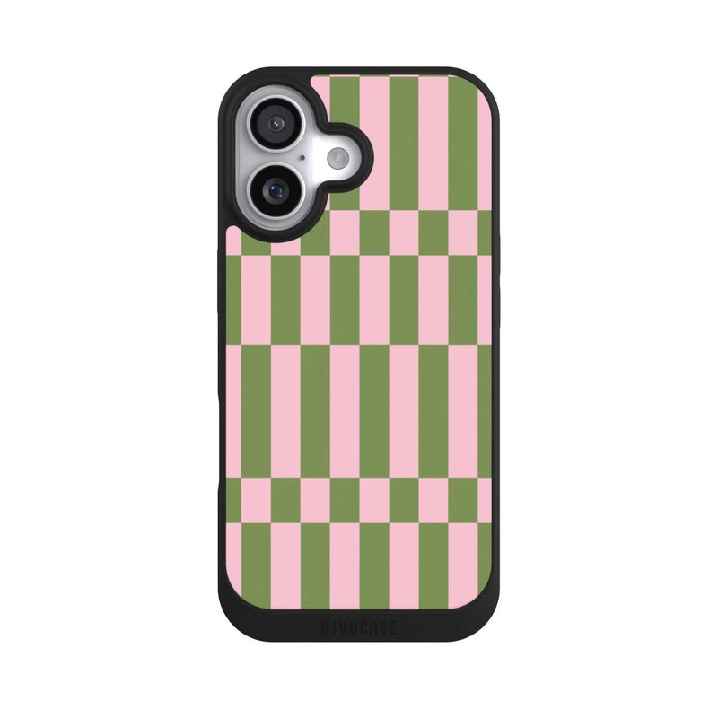 iPhone 17 NIVOpure Karomuster in Salbei und Rosa