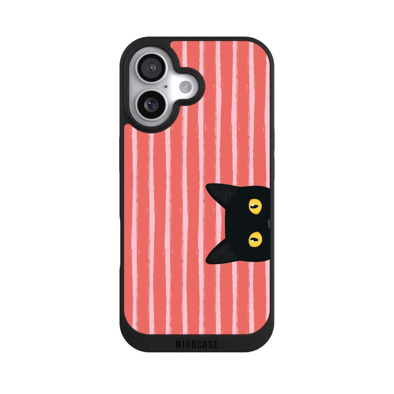 iPhone 17 NIVOpure Black Cat on Orange Stripes