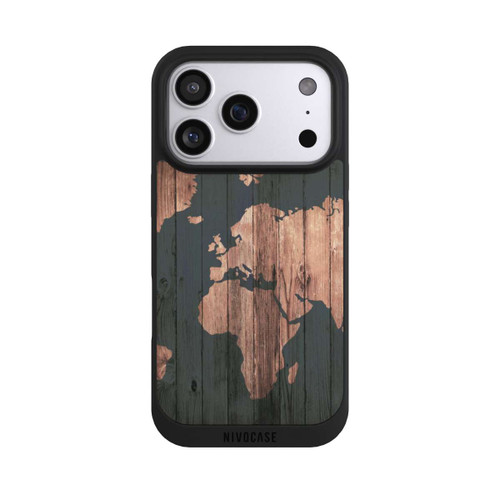 Apple iPhone 17 Pro NIVOpure Wooden World Map