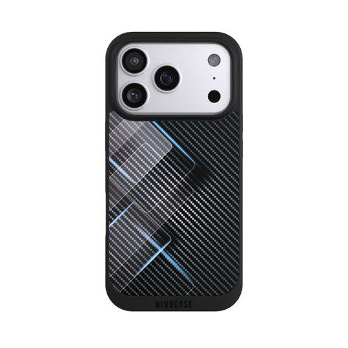 Apple iPhone 17 Pro NIVOpure Blaue Linien auf Karbon