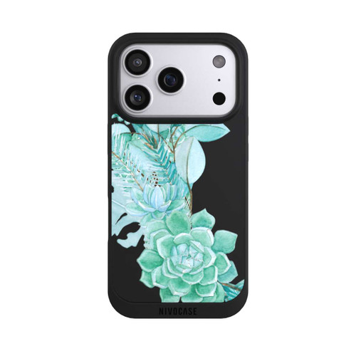 Apple iPhone 17 Pro NIVOpure Sukkulenten Blumen Mintgrün Transparent