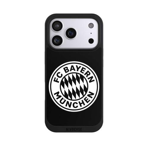 Apple iPhone 17 Pro NIVOpure Klassisches FCB Logo Klein - Weiß auf Schwarz