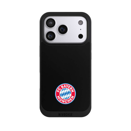 Apple iPhone 17 Pro NIVOpure Logo FCB Classique Petit - Coloré sur Fond Noir