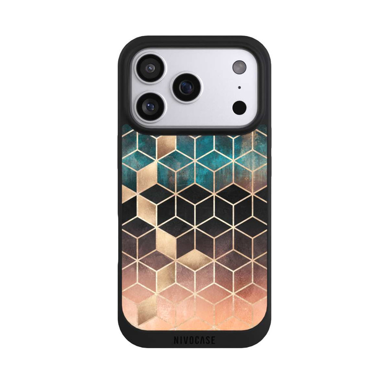 iPhone 17 Pro NIVOpure Ombre Dream Cubes Gold Print