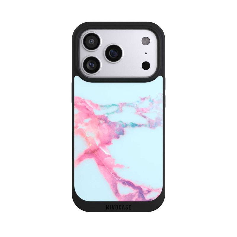 iPhone 17 Pro NIVOpure Hellblauer schillernder Adermarmor