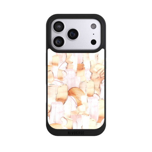 Apple iPhone 17 Pro NIVOpure Weiß/Gold Pinsel Muster