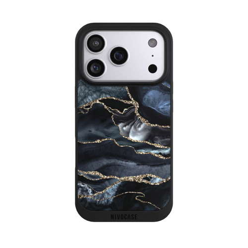Apple iPhone 17 Pro NIVOpure Dunkler Marmor Gold Glitzerlook