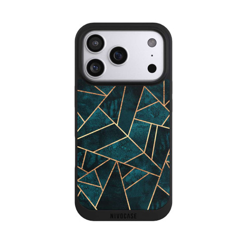 Apple iPhone 17 Pro NIVOpure Tief Blaugrün Stein Gold Druck