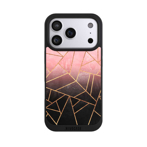 Apple iPhone 17 Pro NIVOpure Pinker und Schwarzer Stein Gold Druck