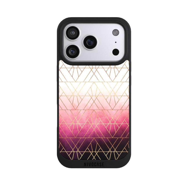 iPhone 17 Pro NIVOpure Pink Ombre Dreiecke Golddruck