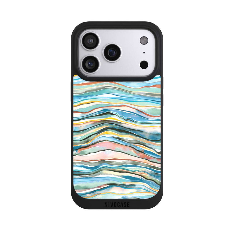 iPhone 17 Pro NIVOpure Couches d'agate aquarelle bleues