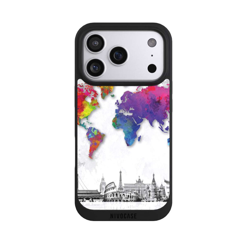 iPhone 17 Pro NIVOpure Carte du monde avec l'horizon