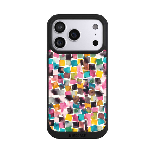 Apple iPhone 17 Pro NIVOpure Aquarell geometrische Plaids rosa