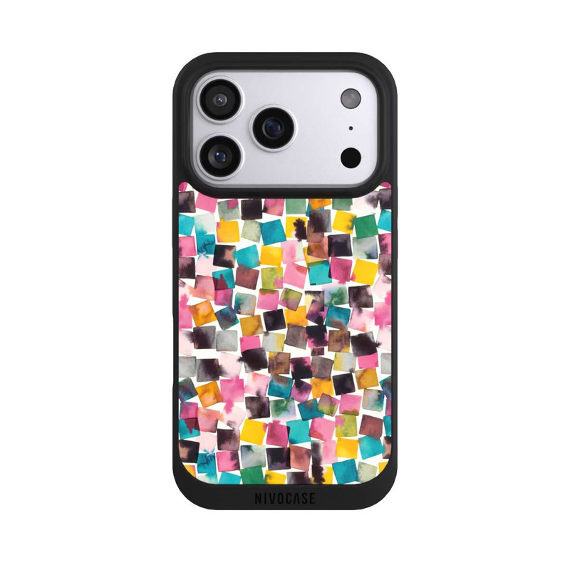 iPhone 17 Pro NIVOpure Plaids Géométriques Aquarelle Rose