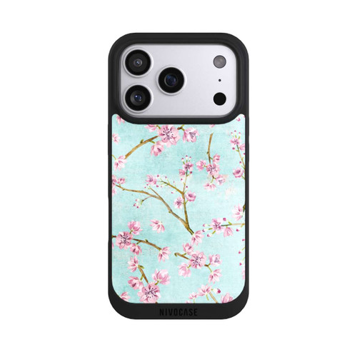 Apple iPhone 17 Pro NIVOpure Kirschblütenzweigmuster Hellblau