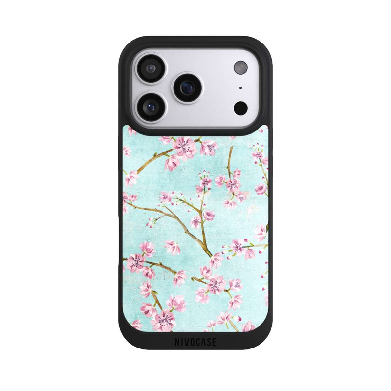 iPhone 17 Pro NIVOpure Kirschblütenzweigmuster Hellblau