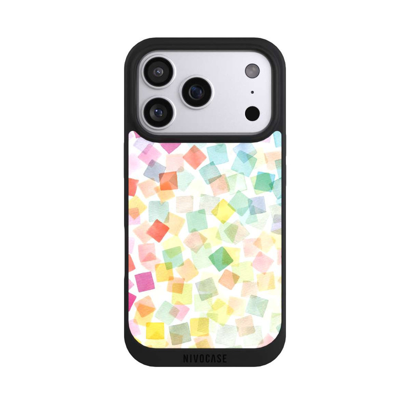 iPhone 17 Pro NIVOpure Konfetti geometrische Plaids Regenbogen