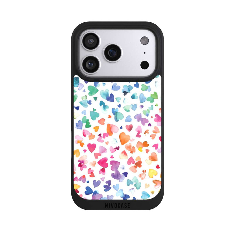 iPhone 17 Pro NIVOpure Coeurs d'amour aquarelle
