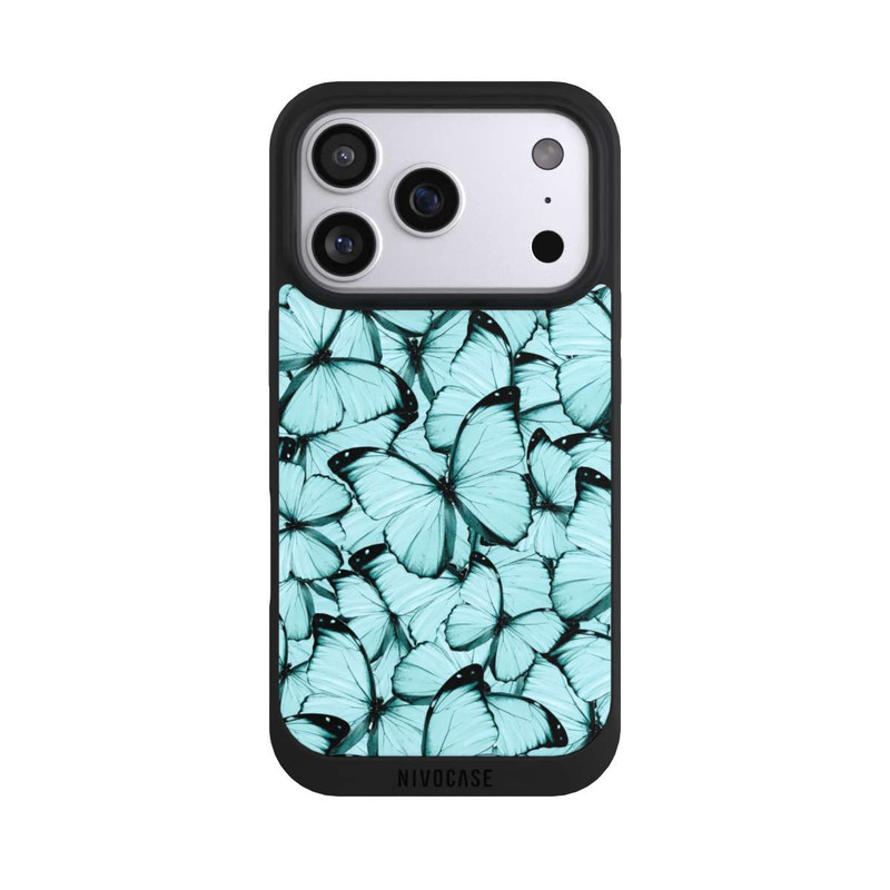 iPhone 17 Pro NIVOpure Teal Schmetterlinge