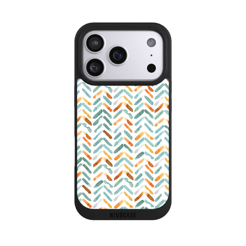 iPhone 17 Pro NIVOpure Elegant Fall Chevron Blue Orange