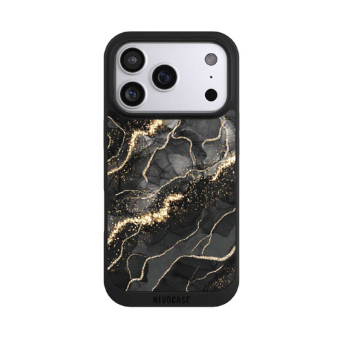 Apple iPhone 17 Pro NIVOpure Dunkler Marmor Wirbel Goldoptik