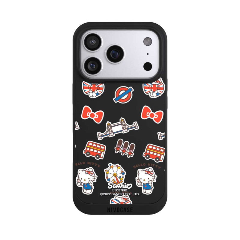iPhone 17 Pro NIVOpure Hello Kitty Badges de Londres transparents