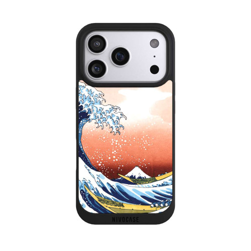 Apple iPhone 17 Pro NIVOpure Kanagawa Welle Mit Rotem Hintergrund