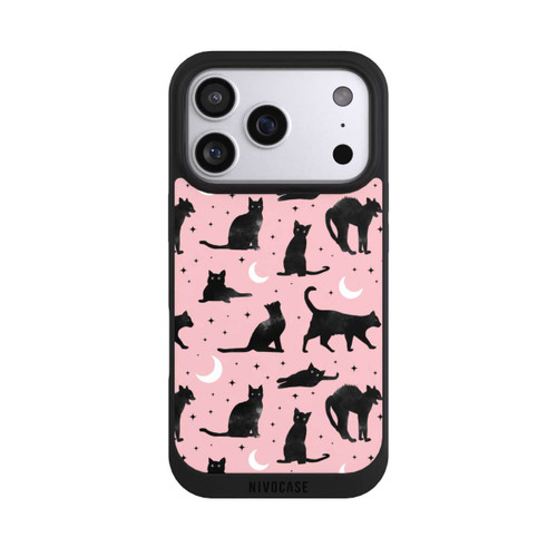 Apple iPhone 17 Pro NIVOpure Katzen und Mond auf Rosa