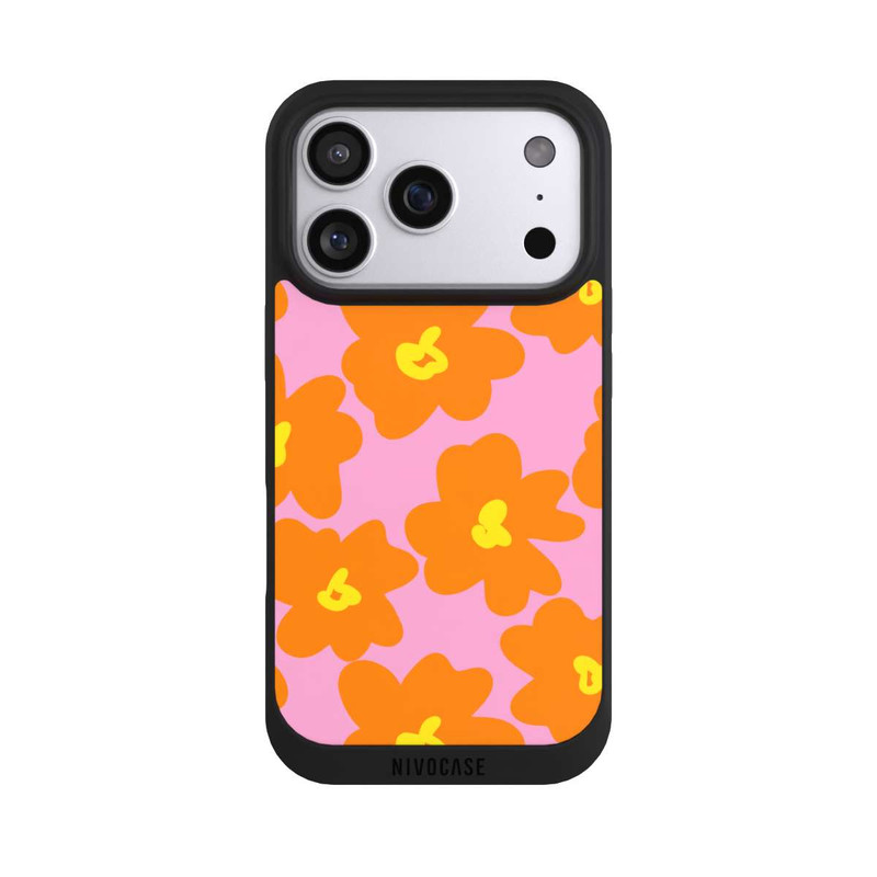 iPhone 17 Pro NIVOpure Retro floral pattern pink and orange