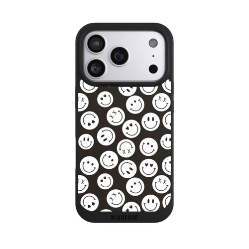 Apple iPhone 17 Pro NIVOpure Smiles Emotes Pattern Black And White