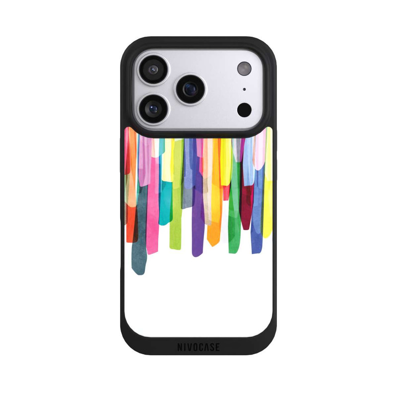 iPhone 17 Pro NIVOpure Bunte Streifen Weißer Hintergrund