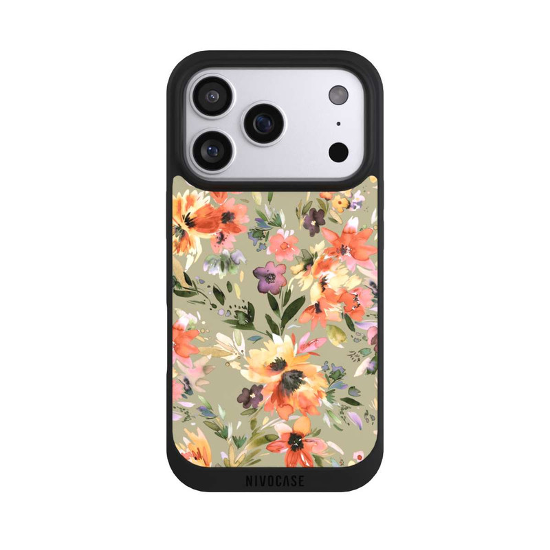 iPhone 17 Pro NIVOpure Malerische tropische Blumen Salbeigrün