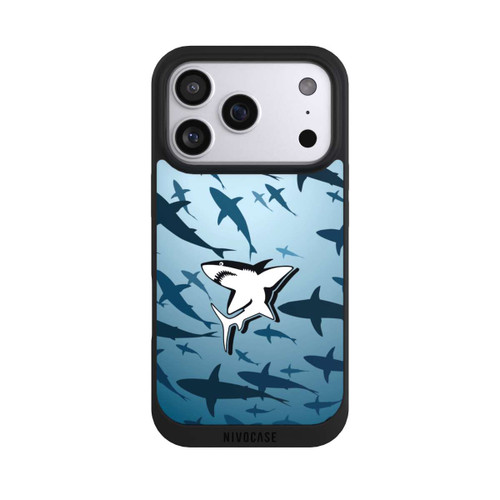 Apple iPhone 17 Pro NIVOpure Haie Muster Blau