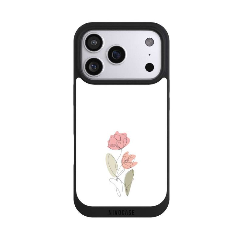 iPhone 17 Pro NIVOpure Blume Line Art Rot