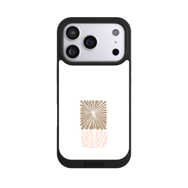 iPhone 17 Pro NIVOpure Fleur Boho Caramel sur Blanc