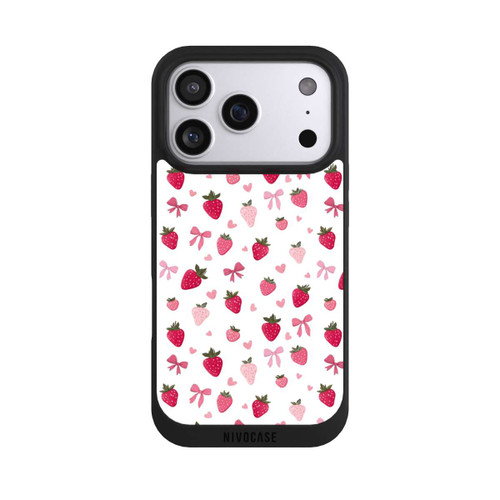 Apple iPhone 17 Pro NIVOpure Erdbeer Herz Schleifen Muster Pink