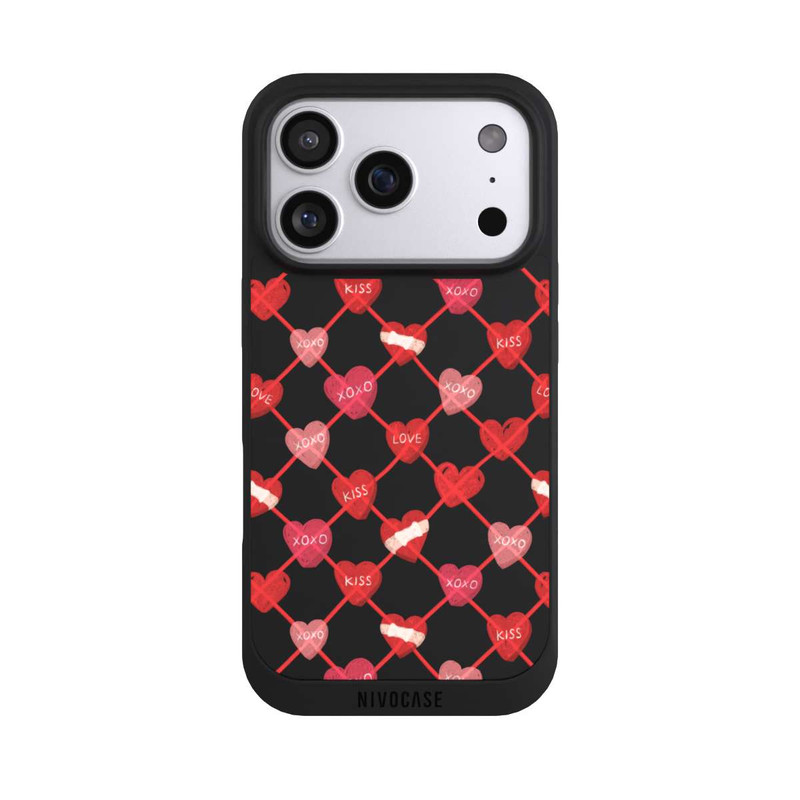 iPhone 17 Pro NIVOpure Herz Muster XOXO Rot
