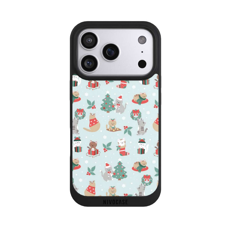 iPhone 17 Pro NIVOpure festliche Katzen im Winterwunderland