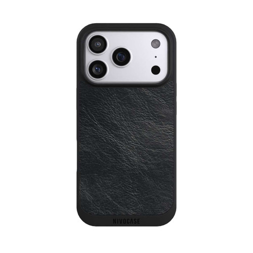 Apple iPhone 17 Pro NIVOpure Schwarzer Lederlook Hintergrund