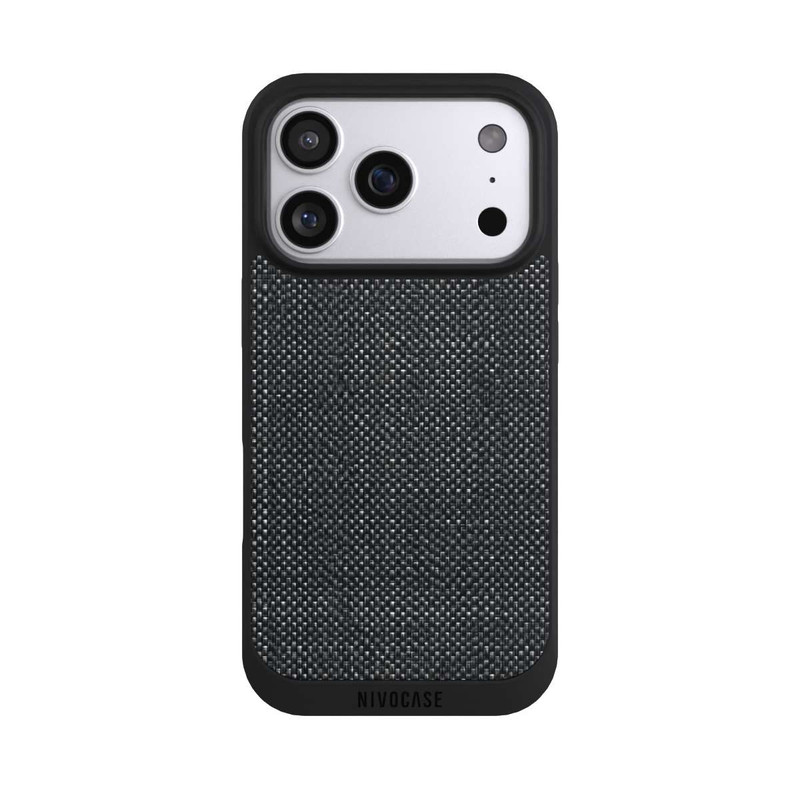 iPhone 17 Pro NIVOpure Tissu Noir Abstrait