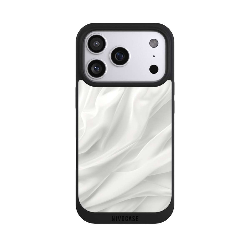 iPhone 17 Pro NIVOpure Weiße Seidenmatte Textur mit KI