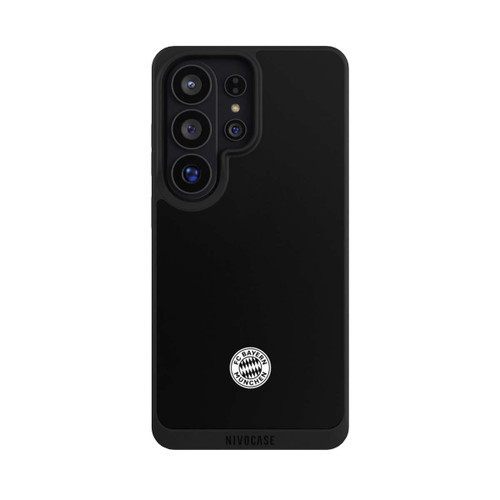 Samsung Galaxy S26 Ultra NIVOpure Klassisches FCB Logo Klein - Weiß auf Schwarz